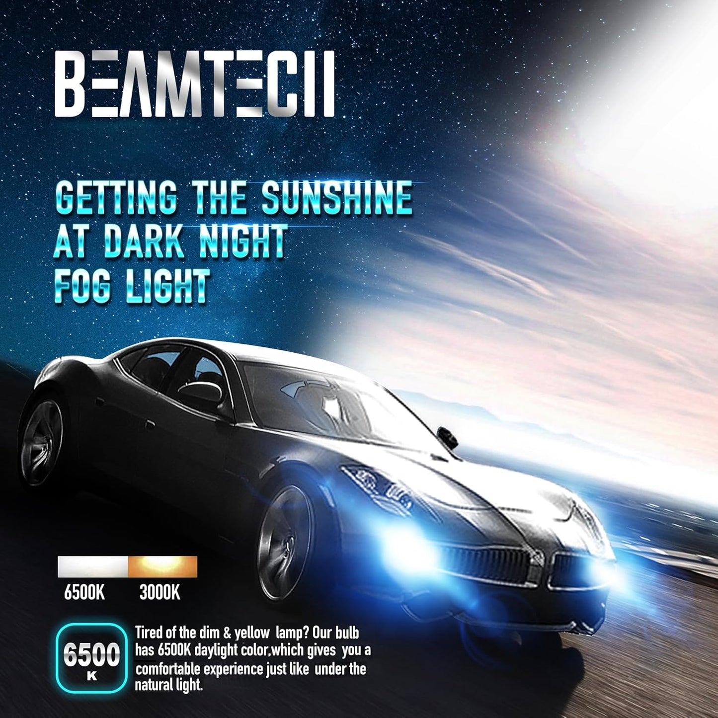 BEAMTECH 9012 Fog Light Bulb, 2 Pcs Fog Light Bullb or Powersports Accessory Lights