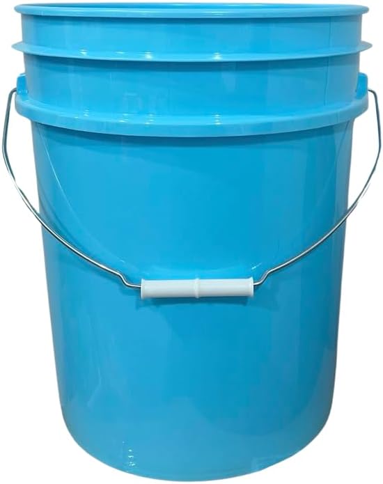 House Naturals 5 Gallon Premium HPDE Plastic Bucket - Made in USA Food Grade Storage Container, BPA Free All Purpose Pail (4, Aqua)