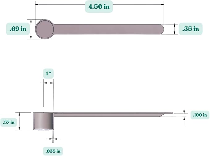 1/2 Teaspoon (2.5 mL) Long Handle Scoop for Measuring Coffee, Pet Food, Grains, Protein, Spices and Other Dry Goods (Pack of 25)