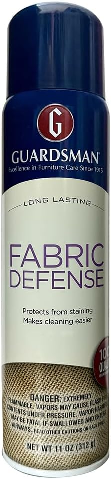 Guardsman Fabric Defense & Upholstery Water Repellent Spray, Protector & Stain Prevention for Microfiber, Rugs, Carpeting, Fabric Furniture, Apparel, and Shoes, Unscented, 11 oz