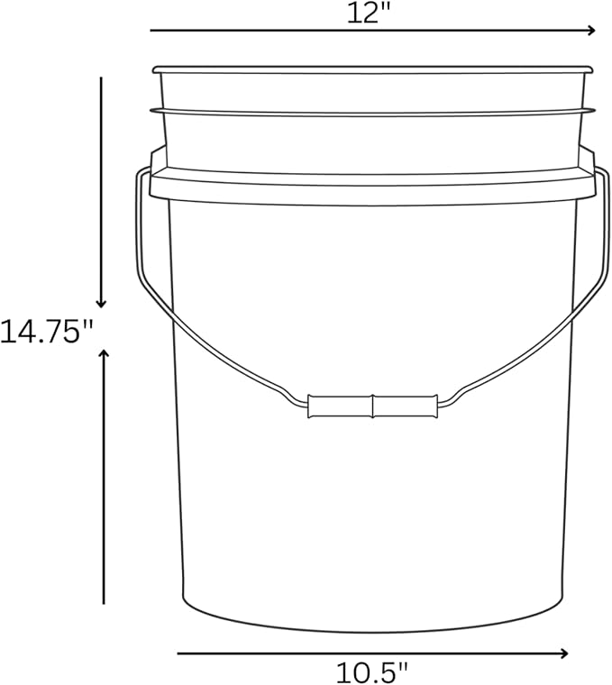 House Naturals 5 Gallon Premium HPDE Plastic Bucket - Made in USA Food Grade Storage Container, BPA Free All Purpose Pail (1, Reflex Blue)