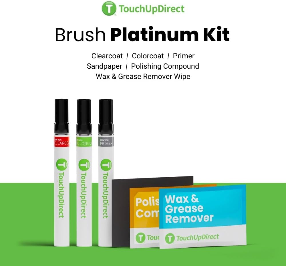 TouchUpDirect 089 Wind Chill Pearl Compatible with Toyota Exact Match Touch Up Paint Brush - Platinum Kit