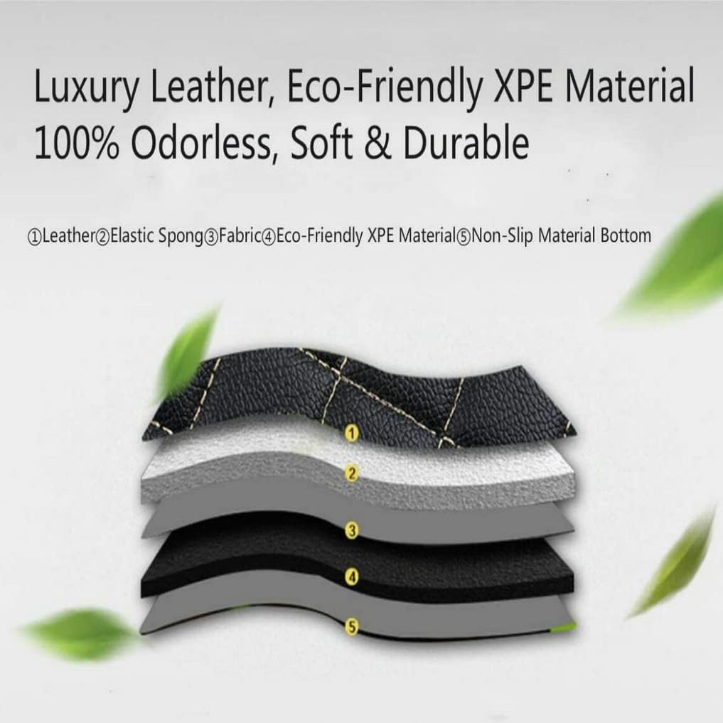 Custom All-Weather Protection Leather Car Floor Mats for Cars Sedan SUV Sports Car Waterproof Floor Mat (3D RED)