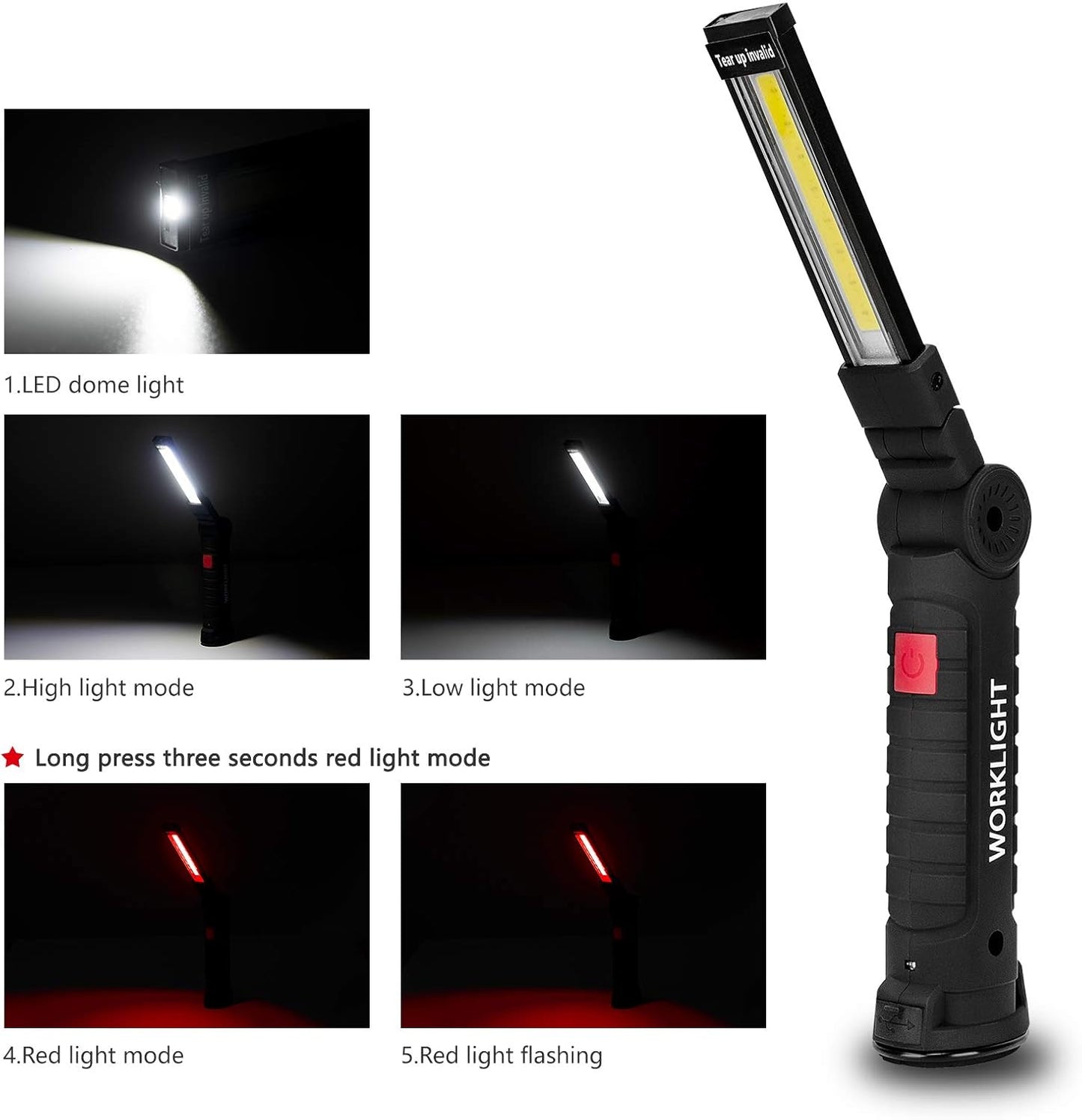 Tool Gifts for Men 2Pack Rechargeable LED Work Lights with Magnetic Base, 360° Rotation,Versatile Lighting for Repairs, Outdoors,Christmas Gifts,Stocking Stuffers Mens Gifts