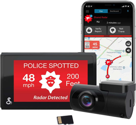 Cobra Smart Dash Cam + Rear Cam (SC 200D) – QHD+ 1600P Resolution, Built-in Wi-Fi & GPS, Voice Commands, Live Police Alerts, Incident Reports, Emergency Mayday, Drive Smarter App, 16GB SD Card Incl.