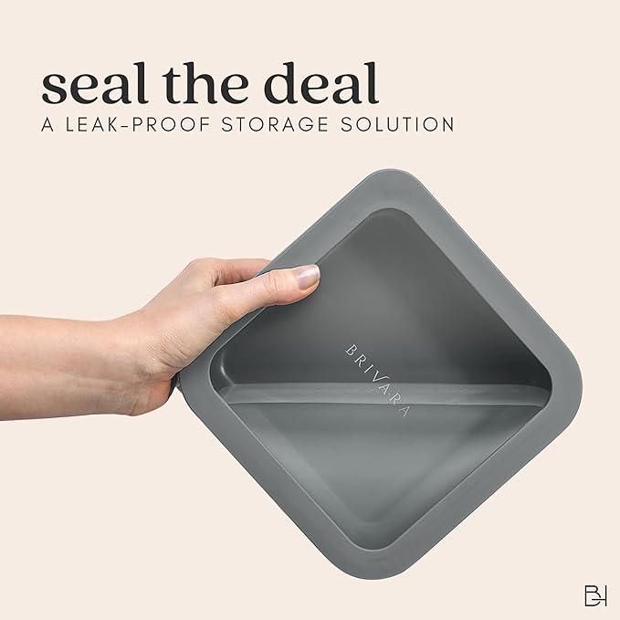 Ceramic Coated Glass Food Storage Container | No PTFE, PFOA, PFAS, and BPA | Reusable Non Toxic Meal Prep Container with Glass Lid | Easy To Store | 2.5 Cup Square [Smoke]