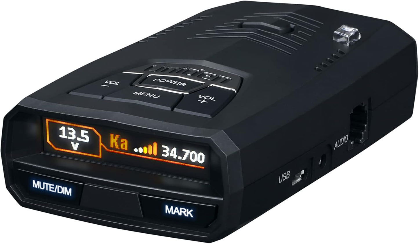 Bundle of Uniden R4w Extreme Long Range Laser/Radar Detector + Uniden Smart Hardwire Kit RDA-HDWKT with Mute Button and LED Alert.