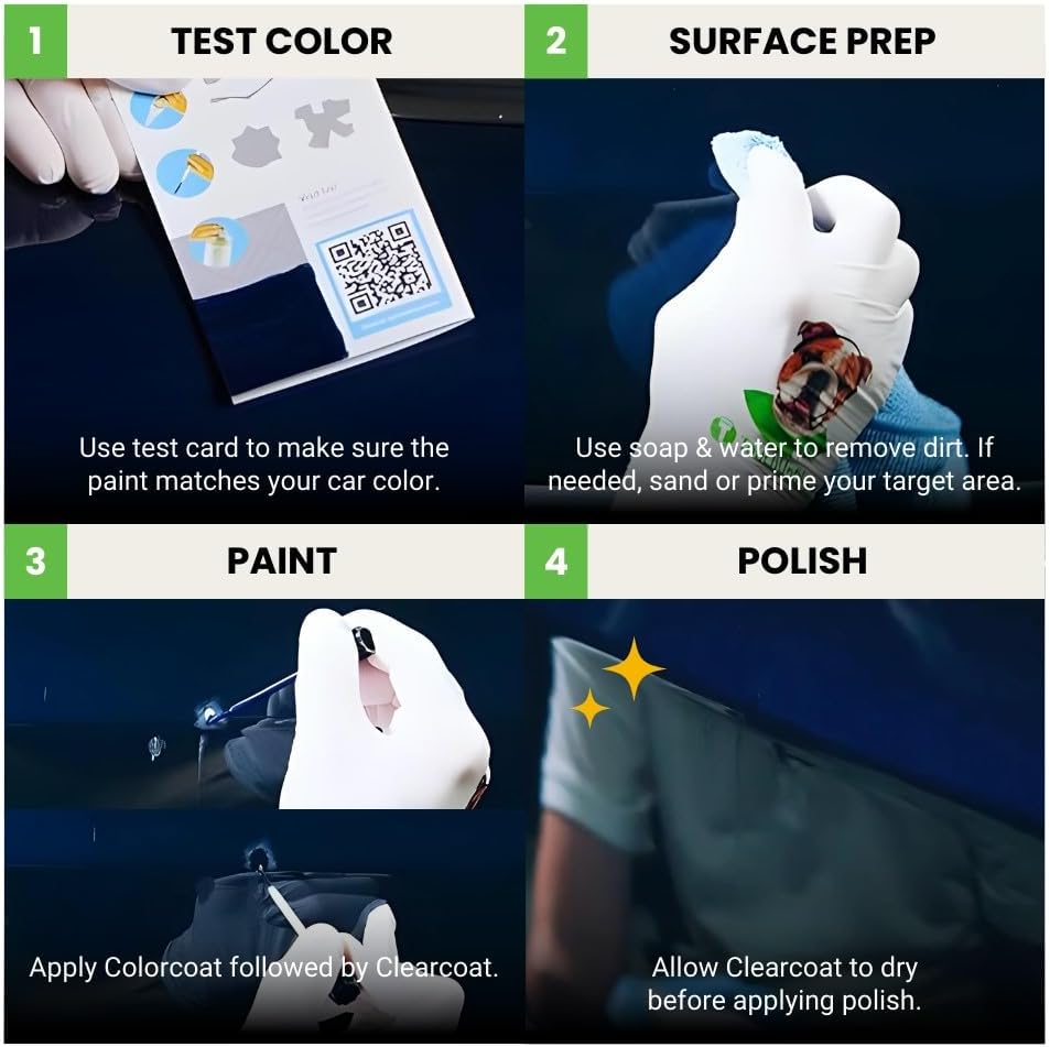 TouchUpDirect 8X7 Electric Storm Blue Compatible with Toyota Exact Match Touch Up Paint Brush - Essential Kit