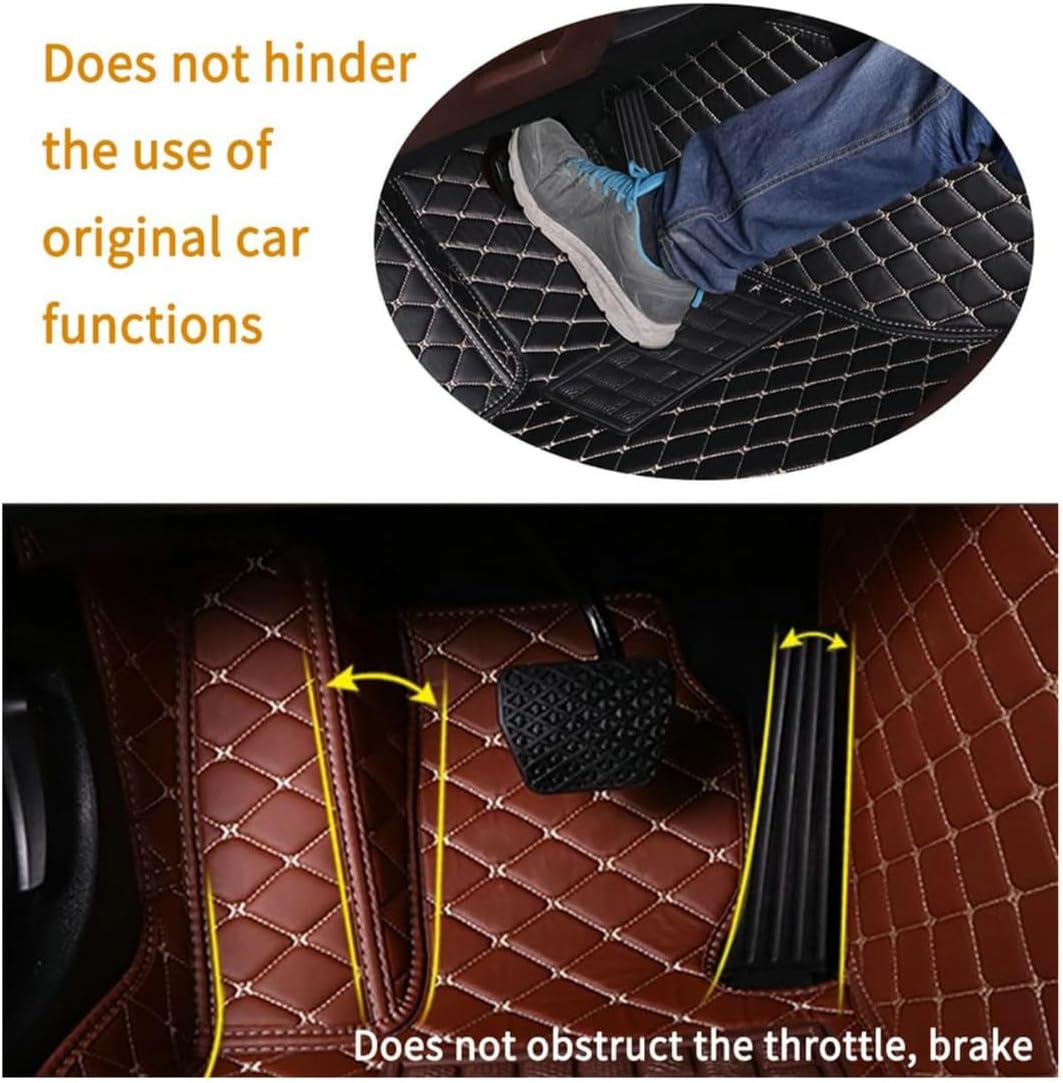 Custom Personalized Floor Mats for Cars，Luxury Full Coverage All Car Floor Mats，Anti-Slip Leather Car Mat Set ，Custom Floor Mats for 99% of Cars, Trucks & SUVs. (Red Dual Color)