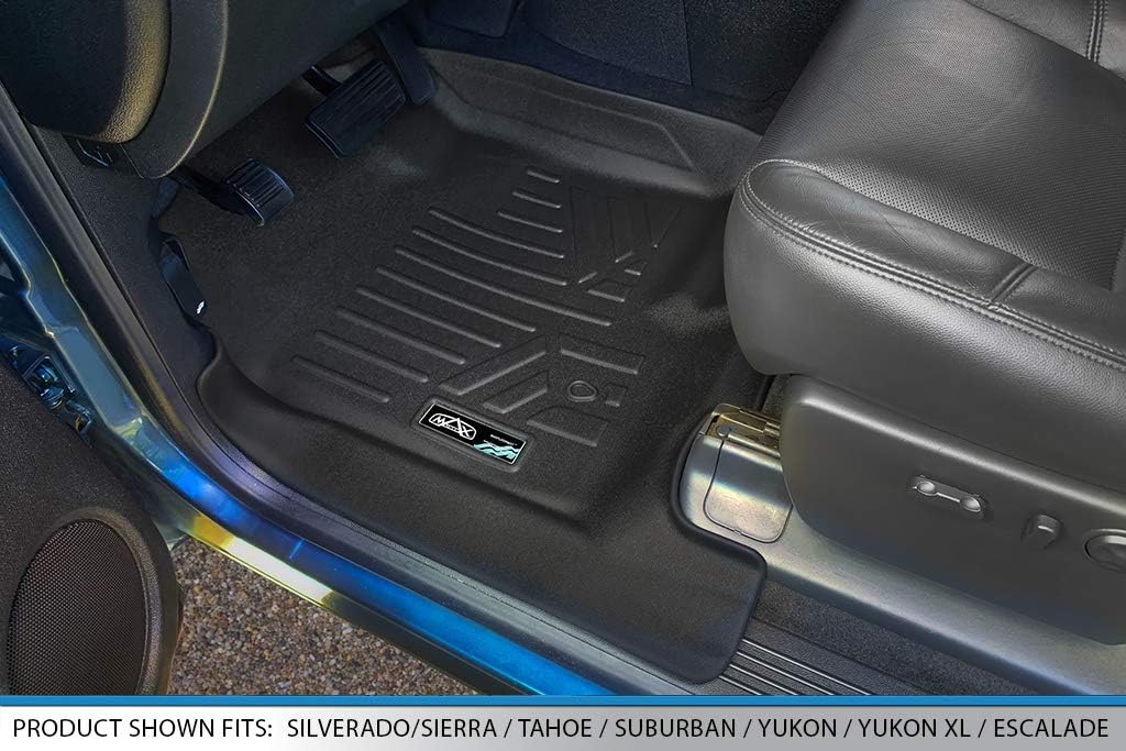 MAXLINER Custom Fit Floor Mats 2 Row Liner Set Compatible with 2007-2013 Chevrolet Avalanche