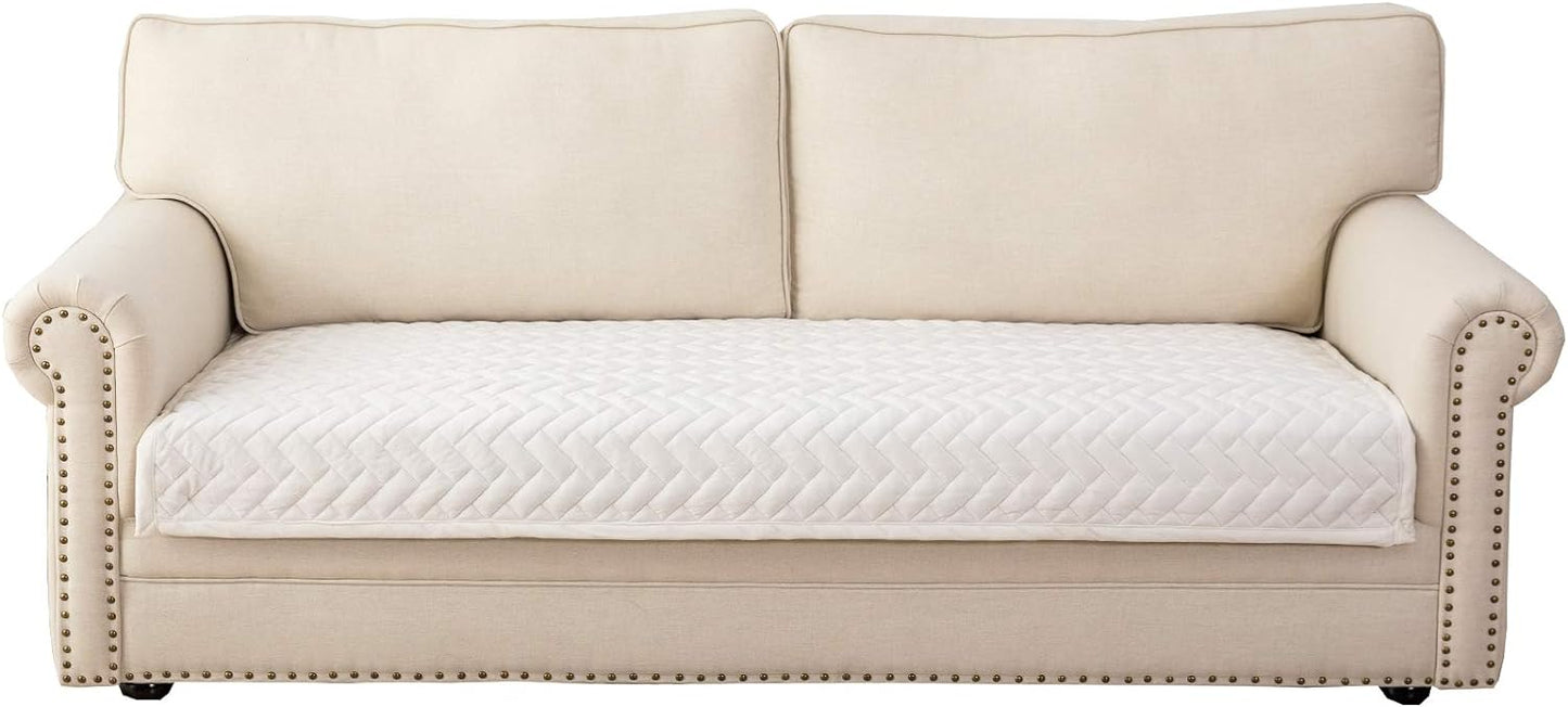 Eismodra Couch Cover,Sectional Couch Covers,Sofa Covers for 3 Cushion Couch,Anti-Slip Sofa Slipcovers for Dogs Cats Kids Loveseat Recliner L Shaped Armrest Backrest,White 43''x70''(Only 1 Piece)