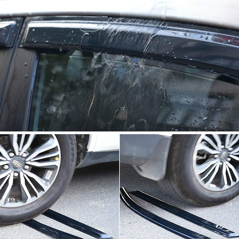 Rainproof Side Window Wind Deflectors for 99-06 Chevy Silverado/GMC Sierra 07 Classic Body 2-Door Regular Cab,1999-2007 Sierra, Tape-on Sun Window Visors Rain Guard Sets Vent Deflector 92956