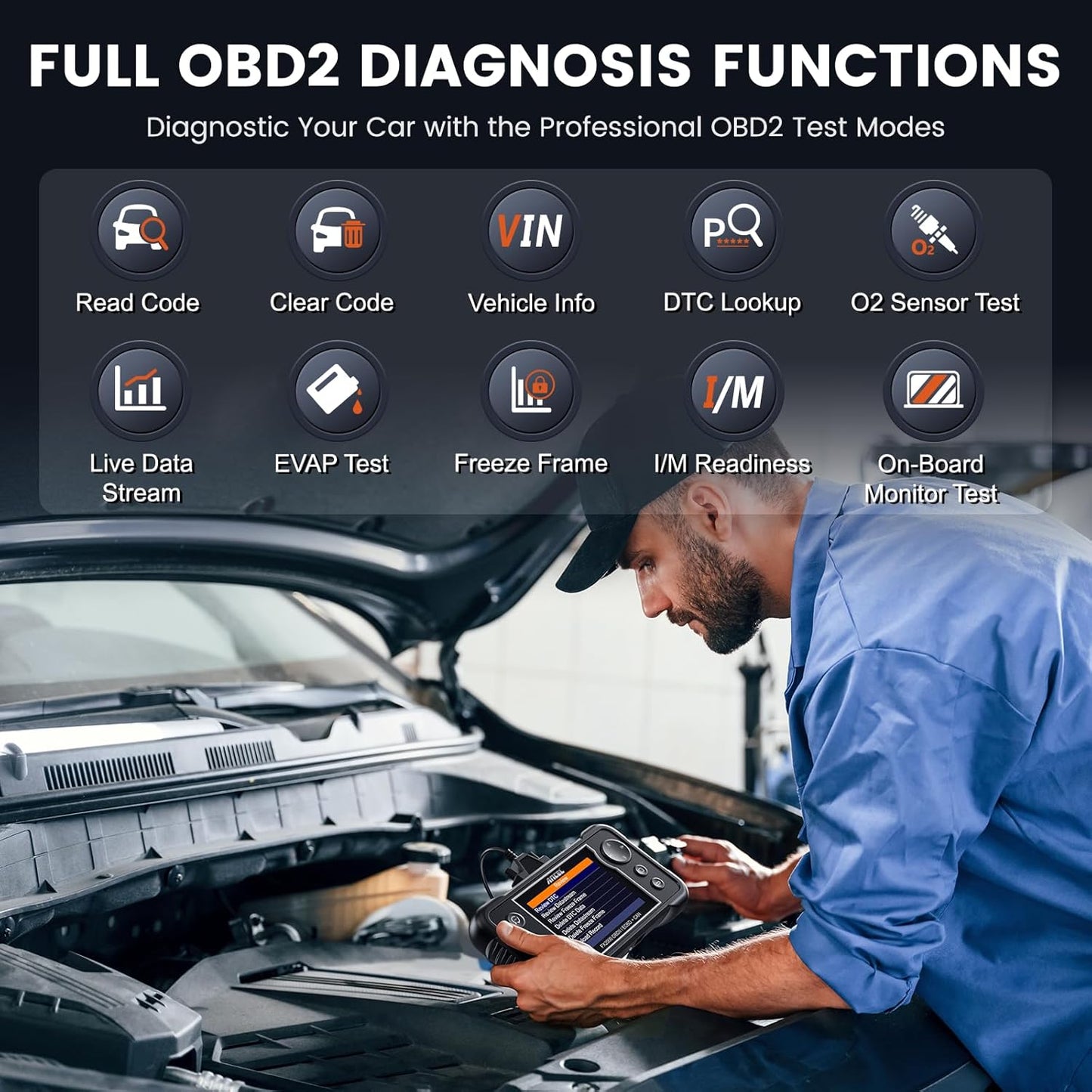 ANCEL FX2000-US OBD2 Scanner Diagnostic Tool, ABS SRS Transmission Airbag Car Scanner, Check Engine Car Code Reader, Automotive Diagnostic Tool Lifetime Free Upgrade