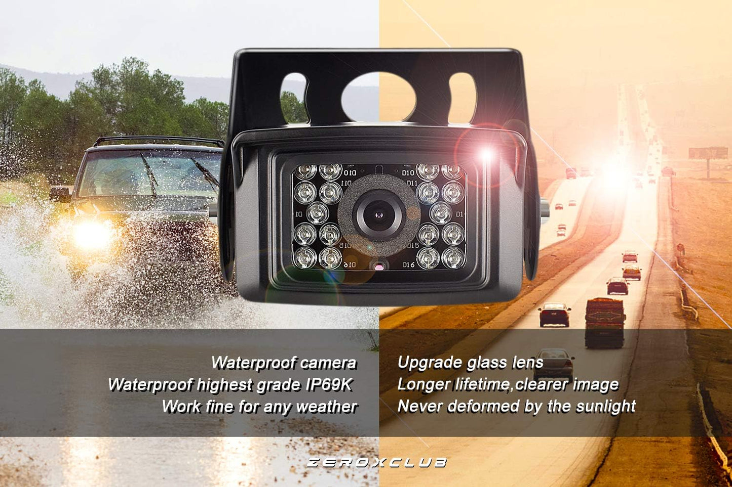 Digital Wireless Backup Camera System Kit, IP69 Waterproof Wireless Rear View Camera + 7’’ LCD Wireless Reverse Monitor for RV/Truck/Trailer/Bus/Camper/5th Wheel (W01-7 inch)