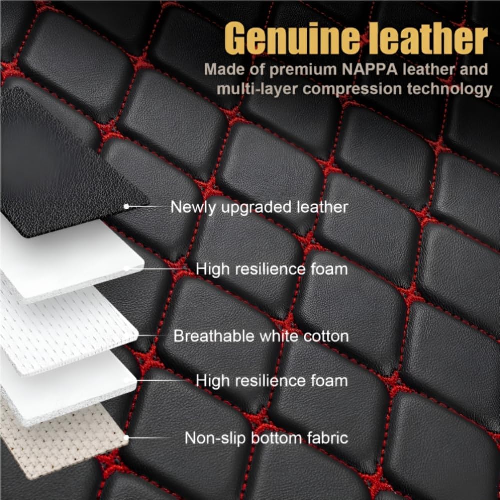 Add Personal Touch to Your Vehicle with IMEISH Customizable Logo Text Car Mats for 99% of vehiclesPads Protection Non-Slip Leather Floor Liners (Light Brown and Black Beige)