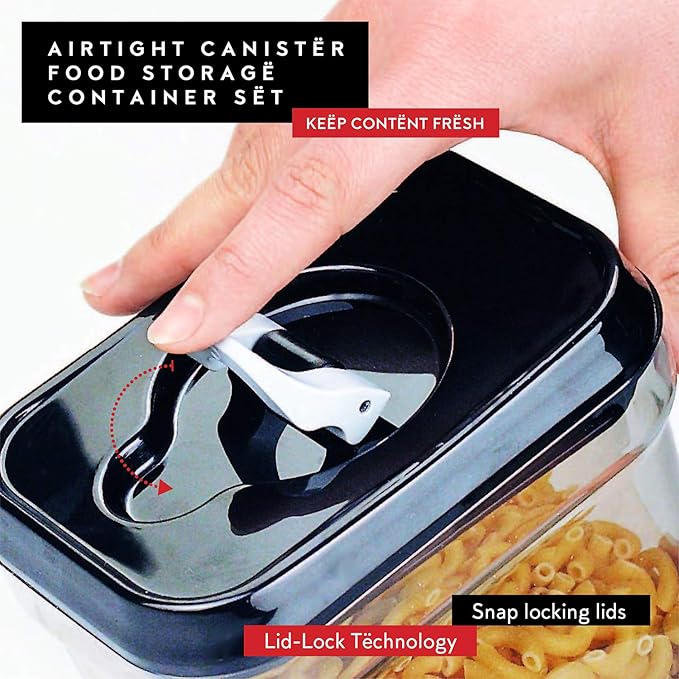DWËLLZA KITCHEN Mini Airtight Food Storage Containers with Lids – Set of 6 Clear Plastic Small Pantry Containers for Spices, Candy, Nuts, Coffee or Tea, BPA-Free, Keeps Food Fresh & Dry