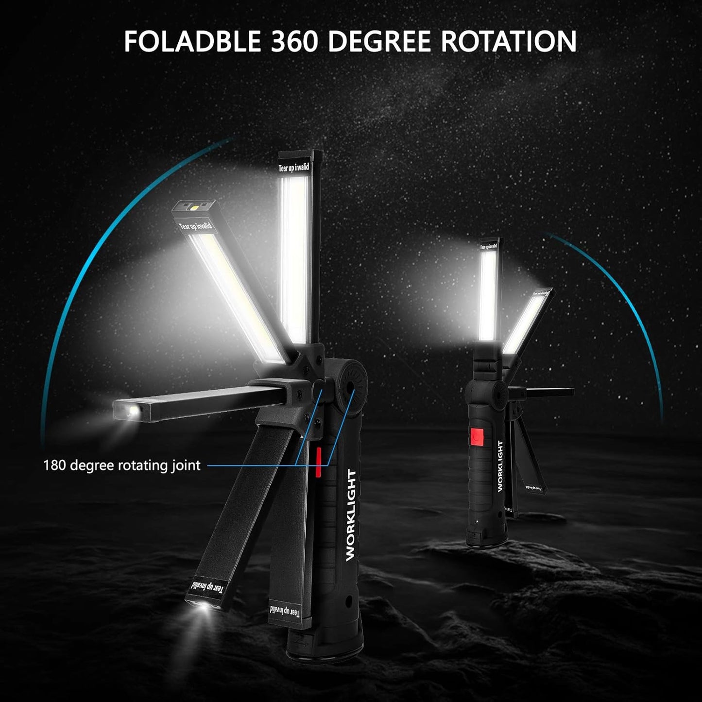 Gifts for Men 3Pack LED Flashlight, Rechargeable Work Lights with Magnetic Base Hook 360°Rotate and 5 Modes Bright LED Flashlight Inspection Light for Car Repair, Grill and Outdoor Use