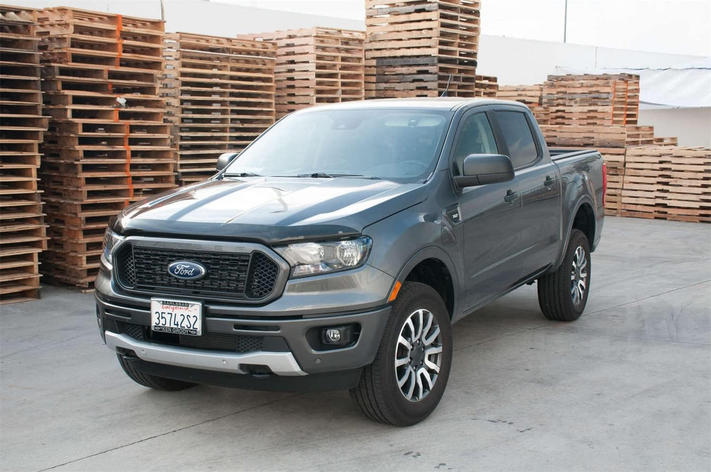 EGR 303551 SuperGuard Smoked Acrylic Hood Shield Compatible With Select 2019-2023 Ford Ranger Trucks - Durable, Easy Installation