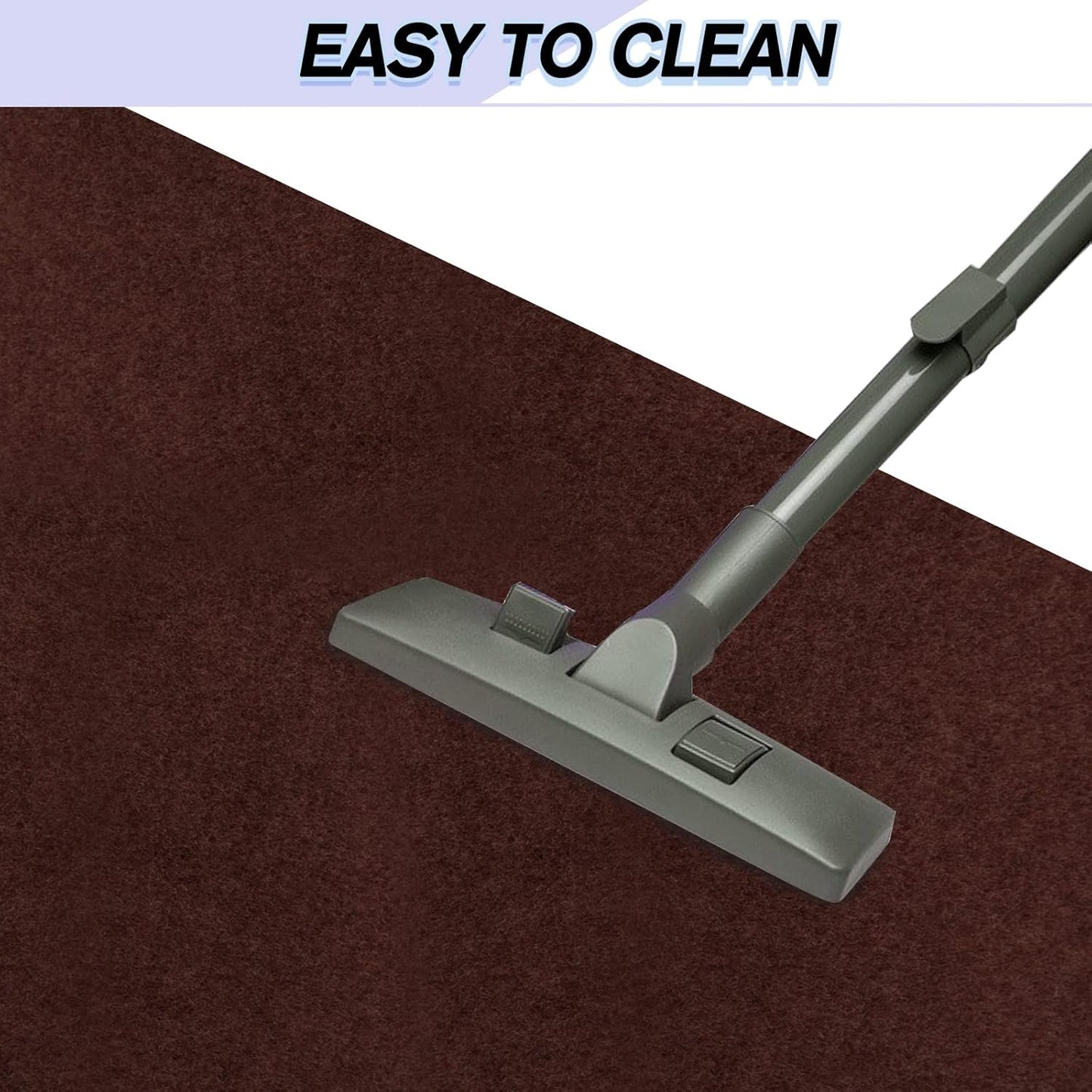 Custom Size Backed Non-Slip Area Rugs Runner, Easy Clean, Waterproof Runner Rugs for Hallway Entryway, Kitchen, Laundry, 4FT x 72FT, Brown