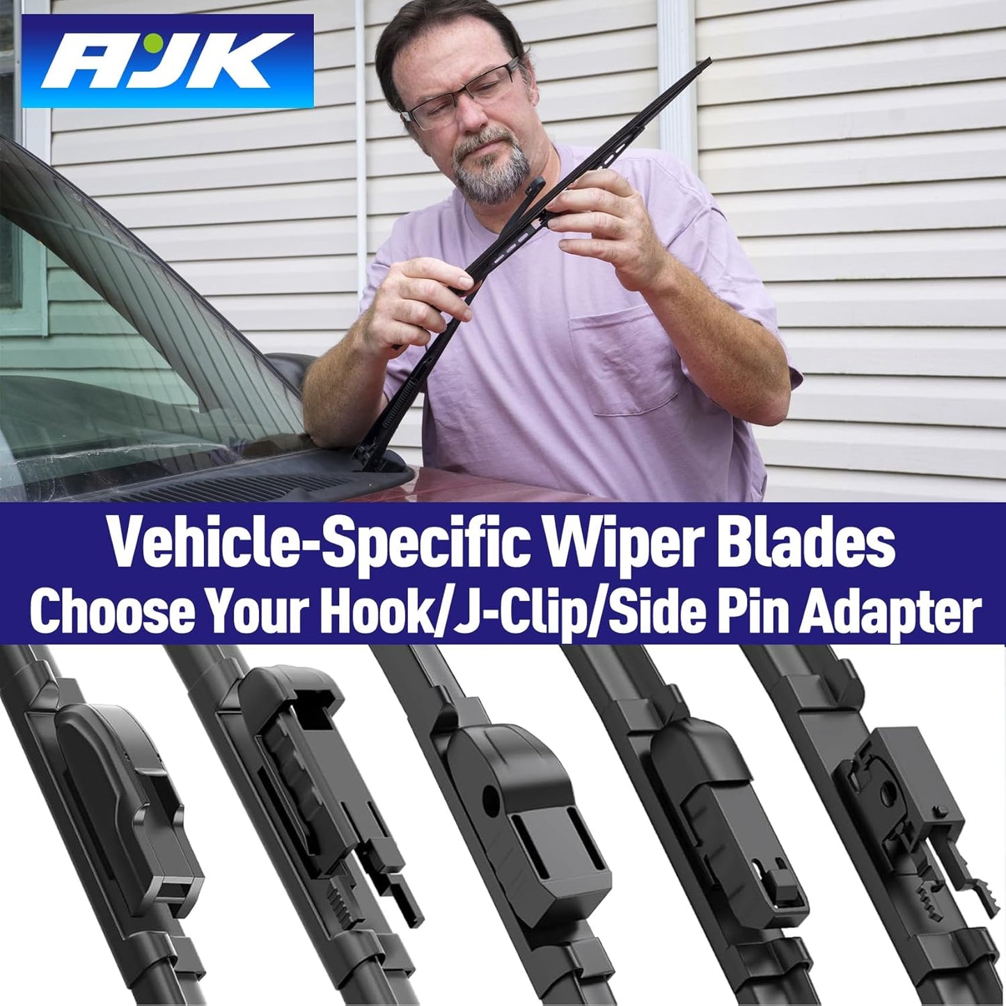 AJK Wiper Blades for Mazda CX-5 2013 2014 2015 2016, 2 Piece All Weather OEM Quality Automotive Replacement Windshield Wiper Blades for My Car