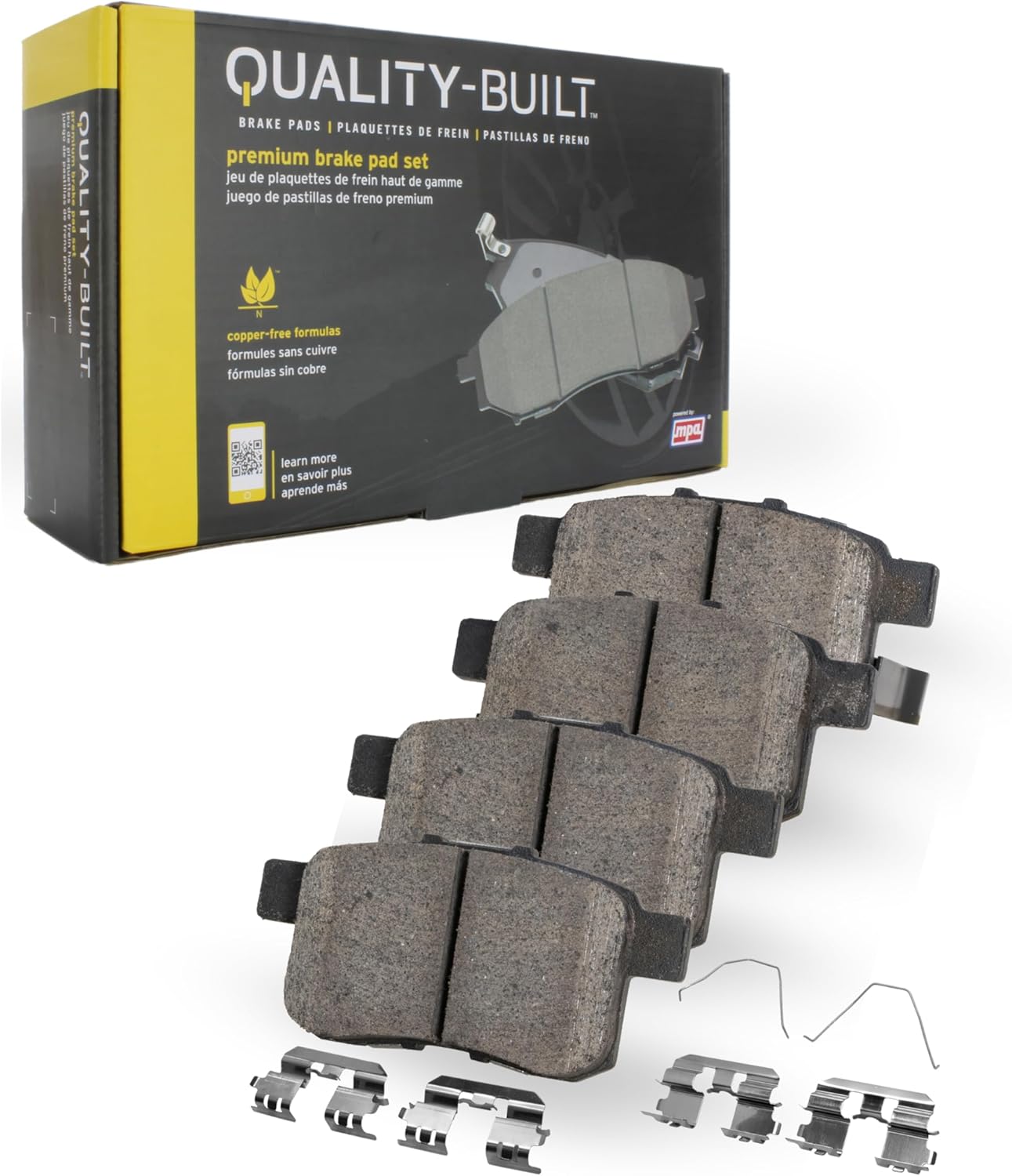 Premium Ceramic Rear Brake Pads (1001-2374C) Compatible with Buick Envista 2025-2024, Chevrolet Equinox 2024-2021, Malibu 2024-2020, Trax 2025-2024, GMC Terrain 2024-2021