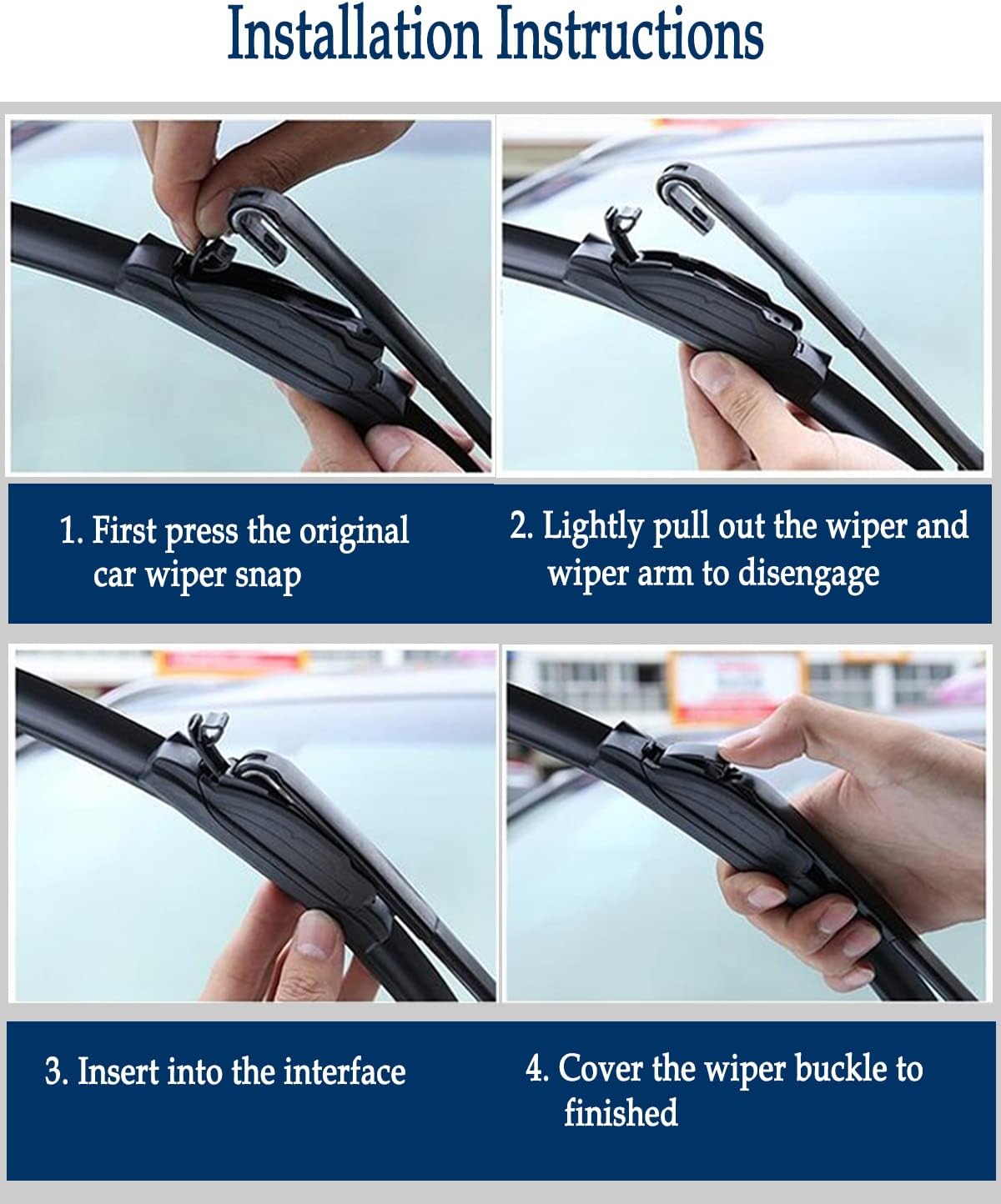 3Pcs Windshield Wiper Blades for Toyota Prius 2004 2005 2006 2007 2008 2009, Original Equipment Automotive Replacement Windshield Wiper Blades for My Car- 26"/18"/16" (Pack of 3) J- HOOK