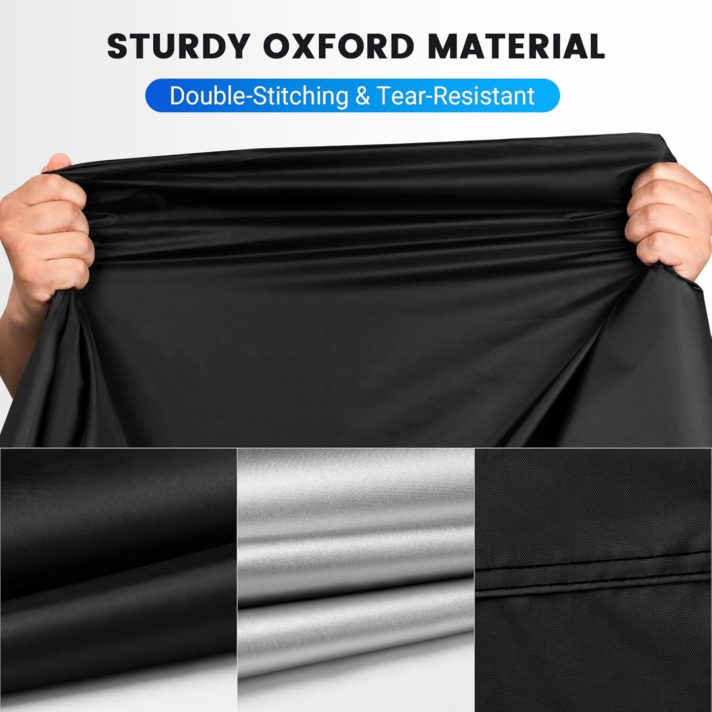 Favoto Motorcycle Cover Waterproof Outdoor - Universal Fit Motorbike Cover with 3 Night Reflectors Lock-Hole Carrying Bag Windproof Dustproof Rain Sun Protection (116 inch Length)