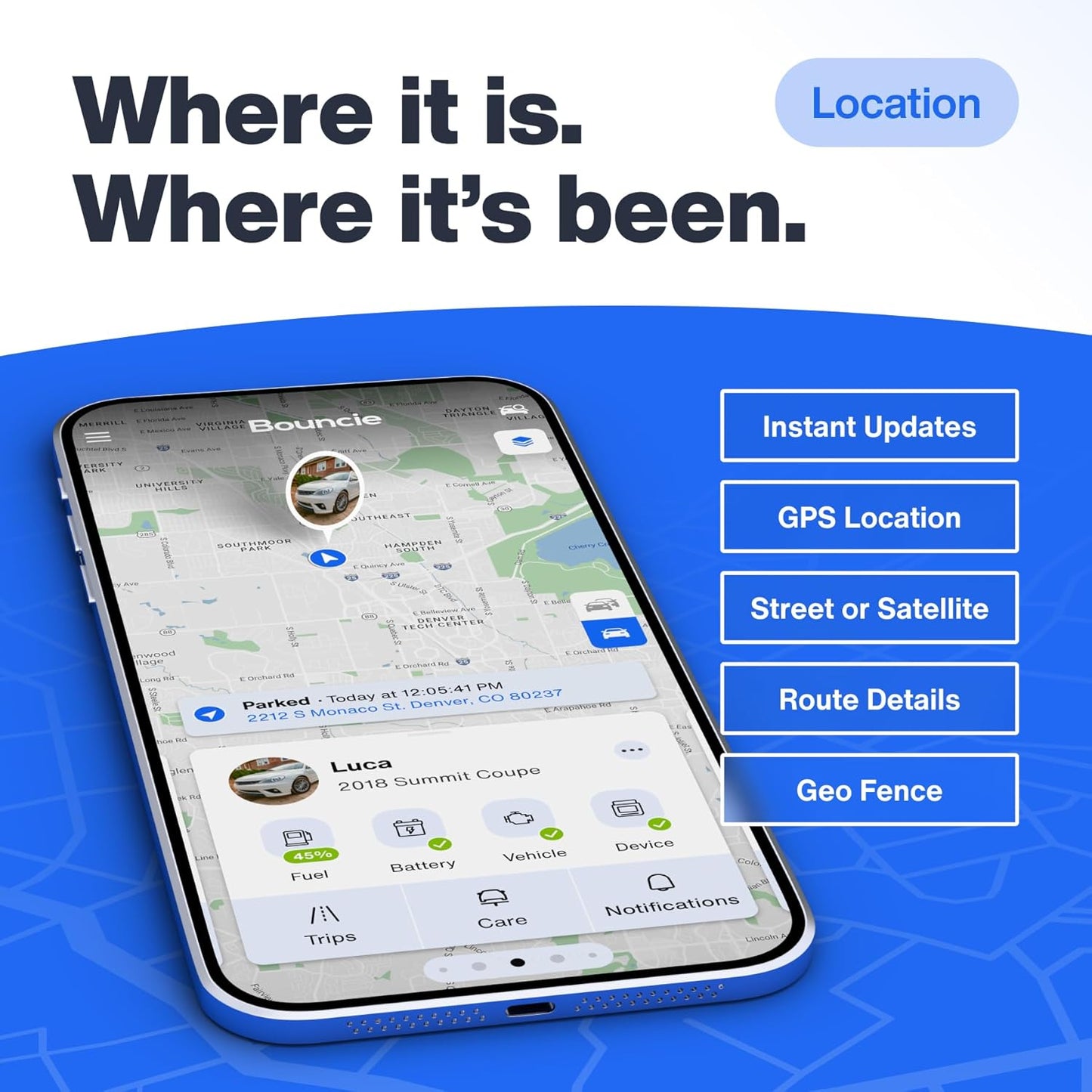 GPS Tracker for Vehicles with Real-Time Location, Route History, Speed Monitoring, Geo-Fence & Accident Notifications - for Fleets & Family - Cancel Anytime