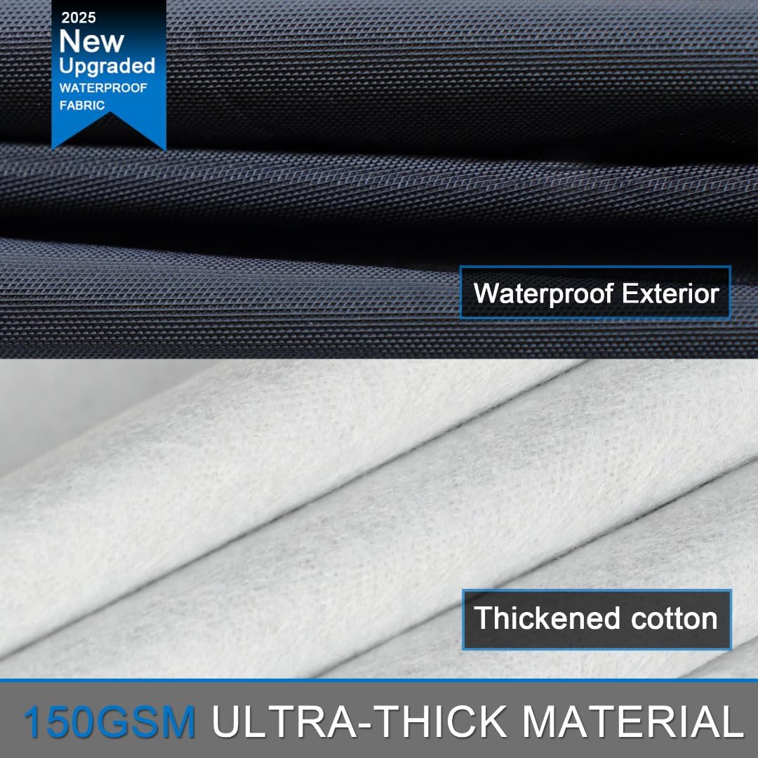 Ford Ranger Truck Cover Custom Fit 2019-2025 Super Cab/Crew Cab SB (4.9'-6') with Door Zipper, 12 Layers Full Exterior Pickup Truck Cover Waterproof All Weather, for Wind Dust Sun and UV Protection.