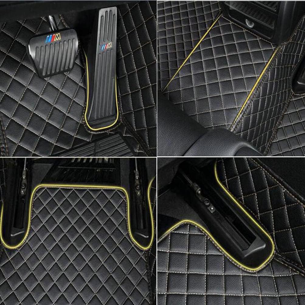 Custom Colors Car Floor Mats Black Pink for 99.9% Sedan SUV Sports， All-Weather Liners Car Floor mat，Luxury Leather Automotive Floor Mats (Red Beige,3D Floor Mats)