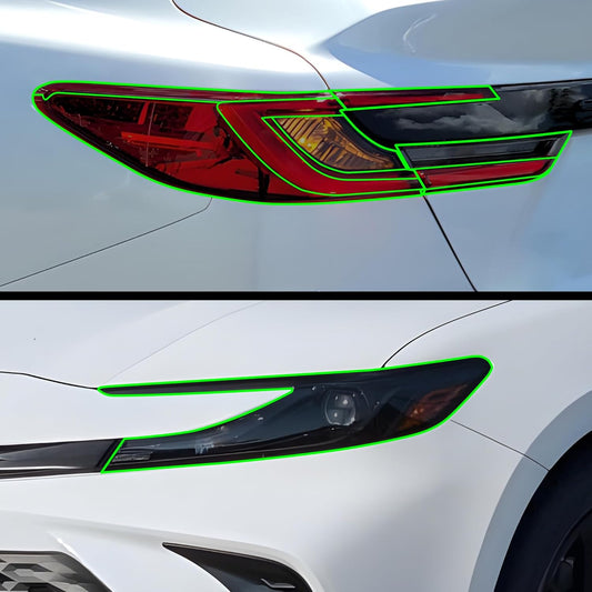 BOGAR TECH DESIGNS Full Headlight Taillight Tint Kit Compatible with Toyota Camry 2025-2026, Light Smoke