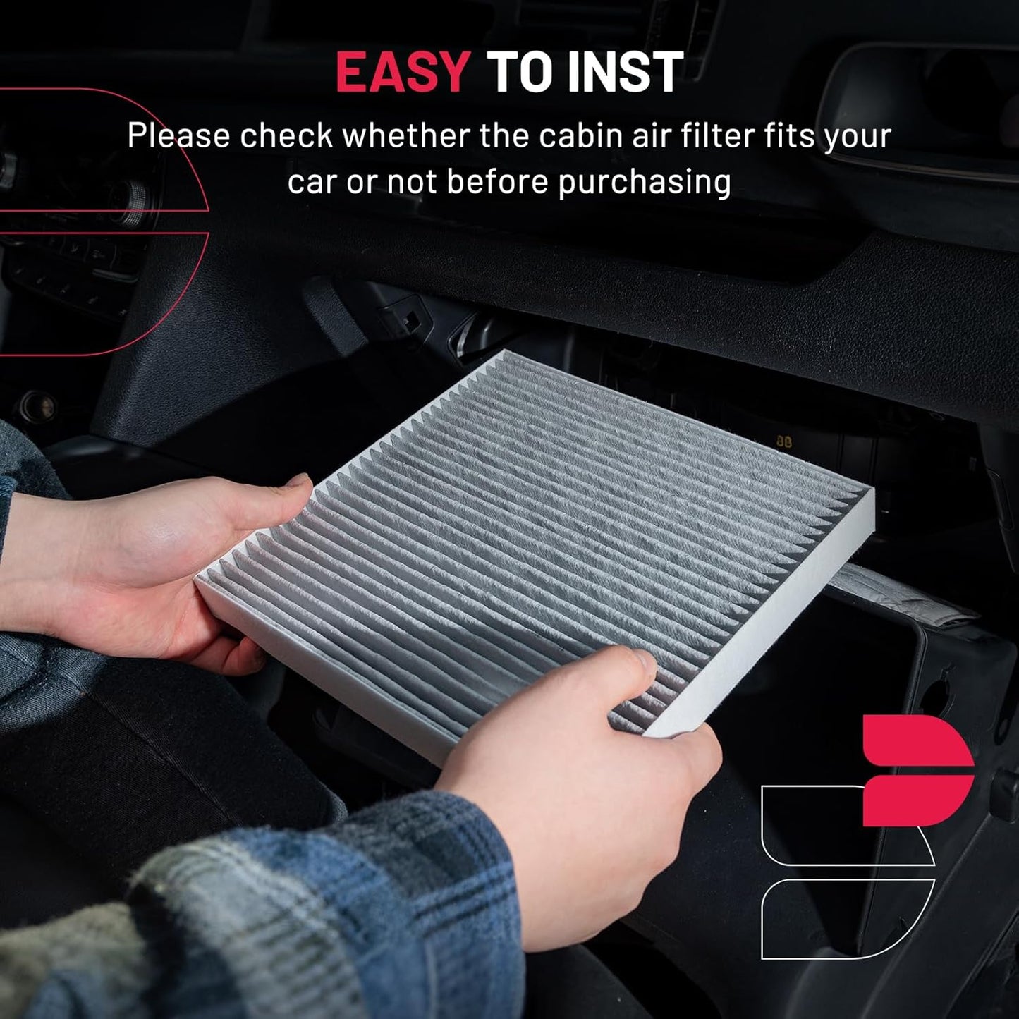 BDFHYK CF11670 Cabin Air Filter with Activated Carbon Compatible with Ford 2018-2022 EcoSport, 2011-2019 Fiesta, 1.0L l3, 1.6L l4, Replace# CF2293, CAF1899P, CAF2128, PC6175, C26175