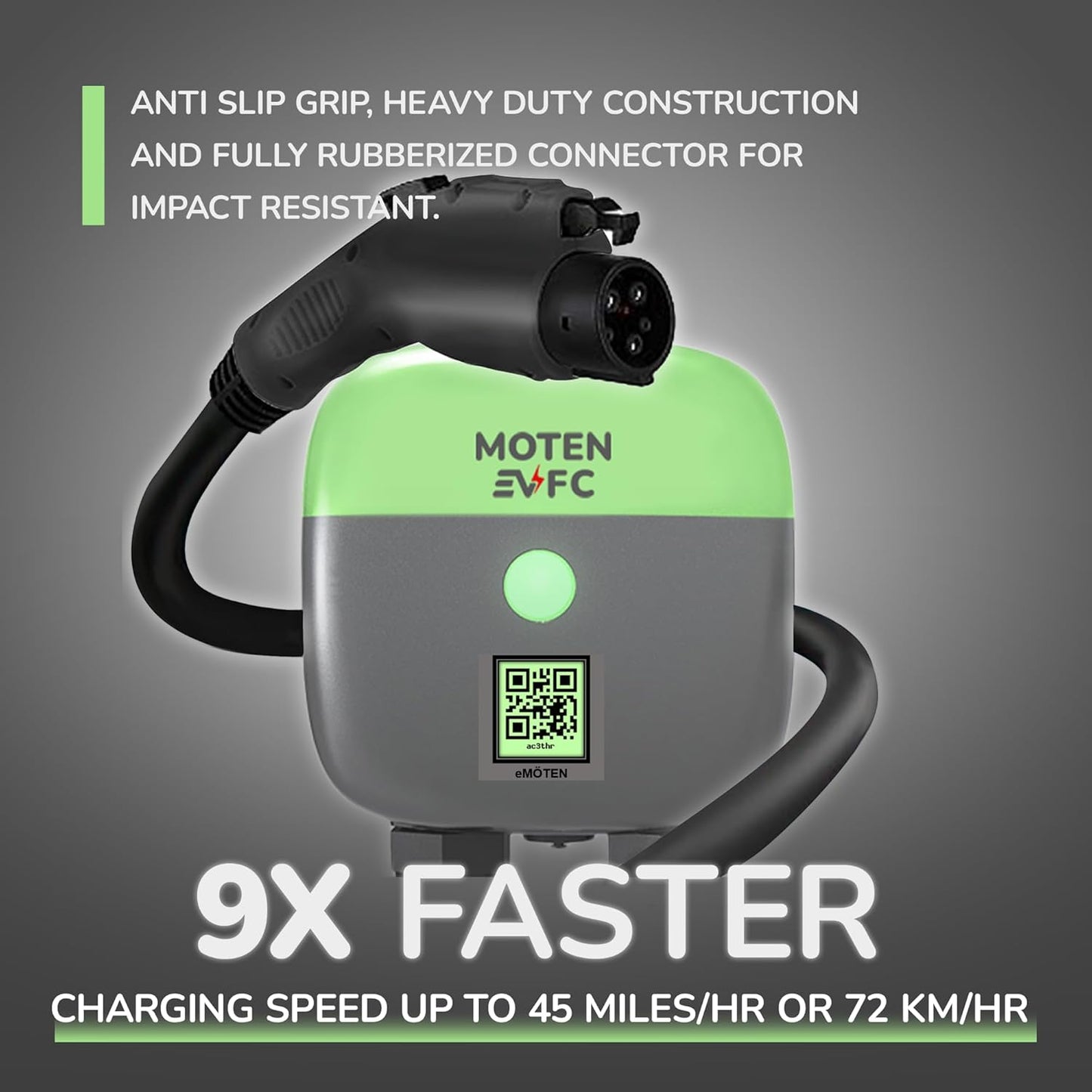 AQUILA-48S Level 2 EV Home Charger 48A, Ethernet, WiFi, RFID, 25 FT Cable, FCC, ETL, Energy Star, Docking Holster, eMOTEN Phone APP, Hardwired