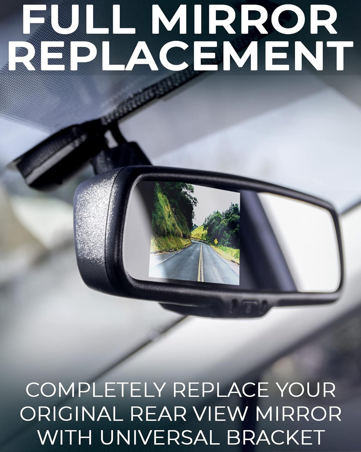 Master Tailgaters 10.5" OEM Rear View Mirror with 4.3" LCD Screen | Rearview Universal Fit Mount | Auto Adjusting Brightness LCD | Anti Glare | Full Original Mirror Replacement | Easy to Install