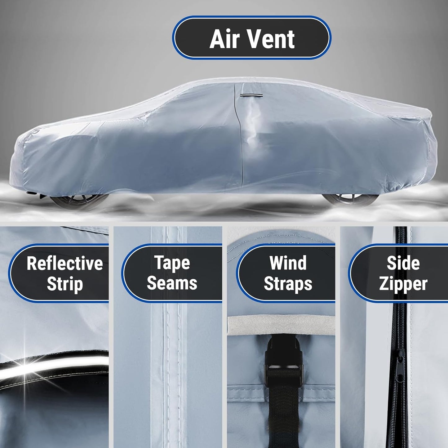 iCarCover Premium Car Cover for 1959-1970 Chevy Bel Air Wagon Heavy Duty Waterproof All-Weather Automobiles Custom Fit Indoor Outdoor UV Snow Protection Covers with Straps and Bag