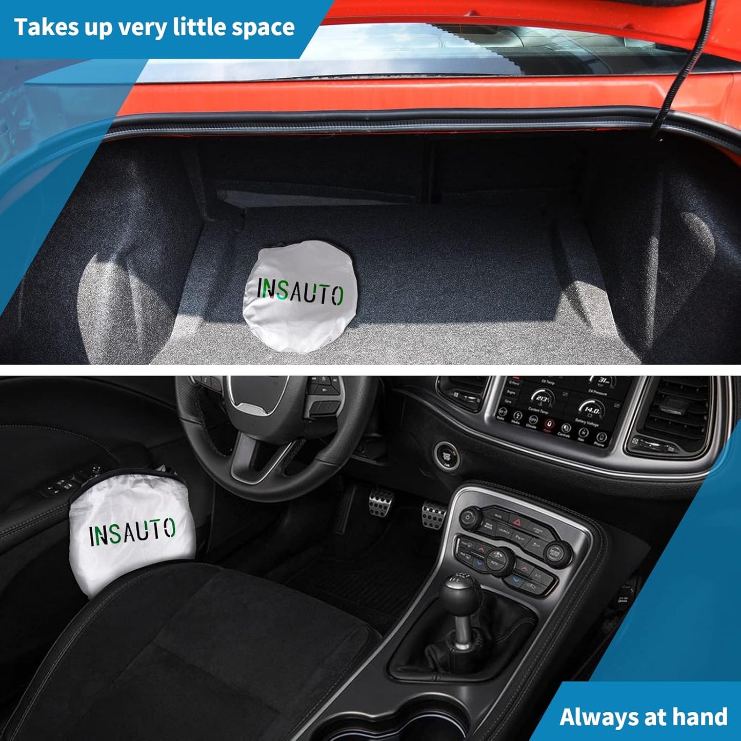Windshield Sun Shade Compatible with 2024 2023 2022 2021 2020 2019 2018 Mazda CX5 CX-5, CX-3, CX-9,Front Window Sunshades 210T Reflective Polyester Sun Visor Cool Car Accessories