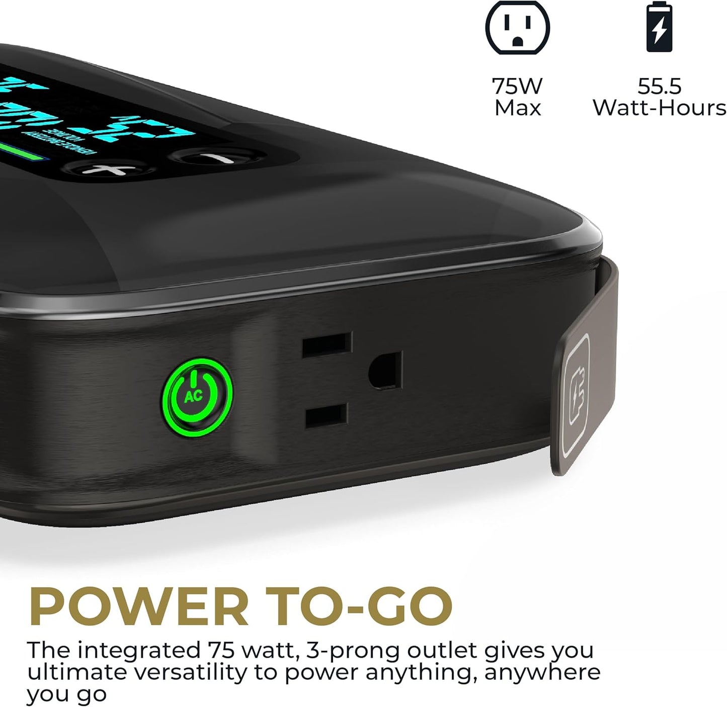 HALO Bolt Ultimate 3 Portable Car Battery Jump Starter | 130 PSI Air Compressor, 55.5Wh USB Power Bank, Large Display, Emergency Floodlight & Charger, Jumps Cars SUVs & Trucks, Inflates Tires — Black