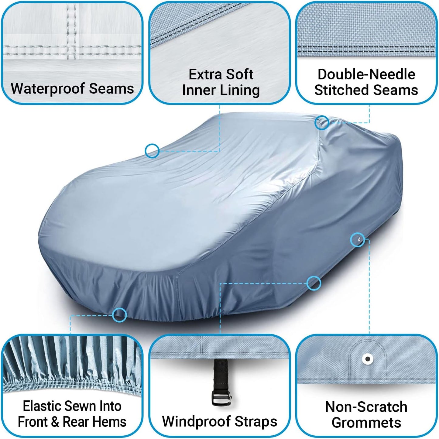 iCarCover Premium Car Cover for 1941-1948 Chevy Aerosedan Fleetline Heavy Duty Waterproof All-Weather Automobiles Custom Fit Indoor Outdoor UV Snow Protection Covers with Straps and Bag