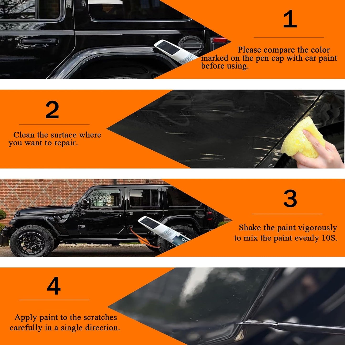 PRC/MRC Firecracker Red Touch Up Paint for Jeep, Car Paint Pen Scratch Repair Two-In-One Touch Up Paint, Premium Car Scratch Remover for Deep Scratches