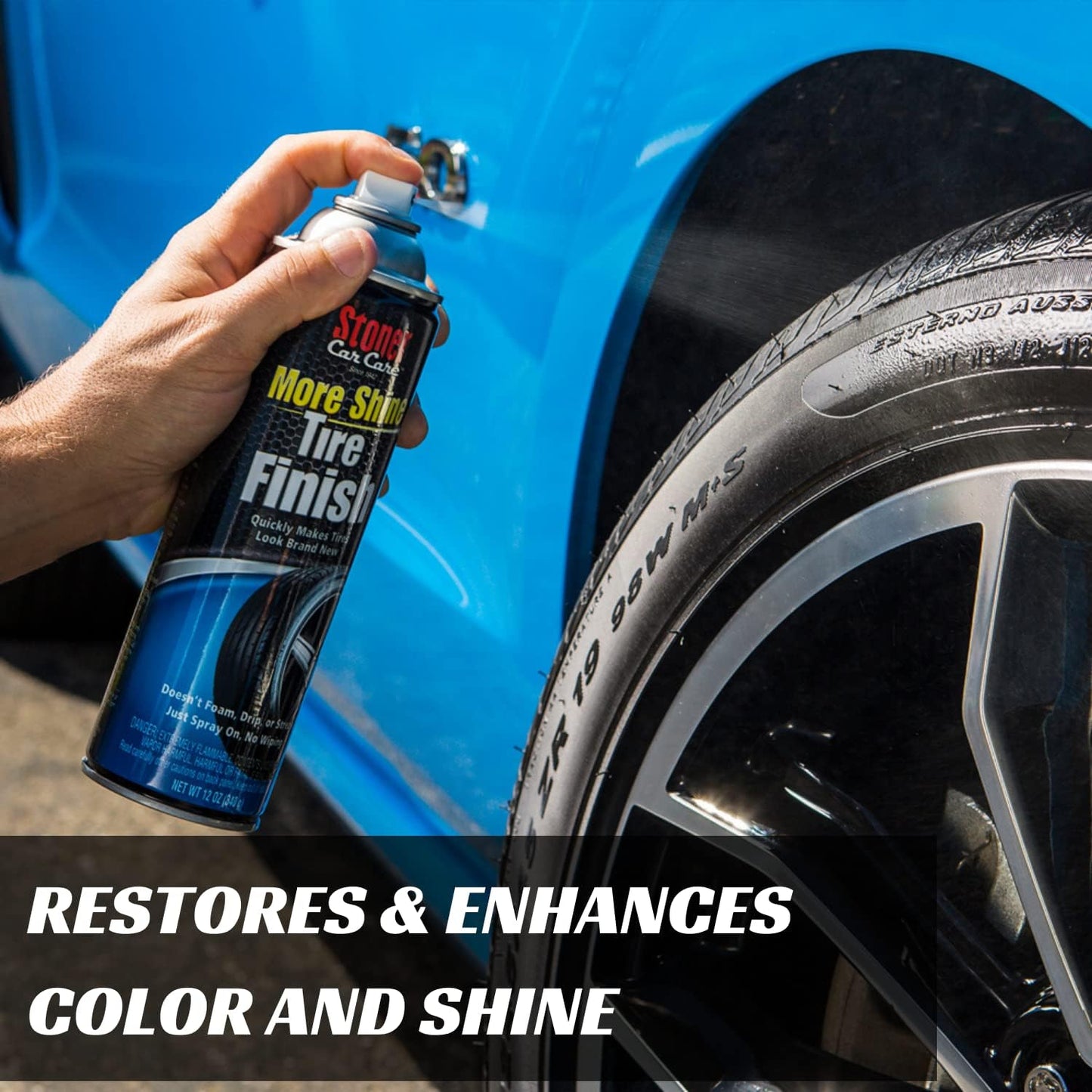 Stoner Car Care 91094-3PK More Shine Tire Finish for Tire and Wheel Care Creates a Long-Lasting, Rain-Resistant Tire Shine, Makes Faded Tires Look New, Non-Greasy Formula, 12 Oz, Pack of 3