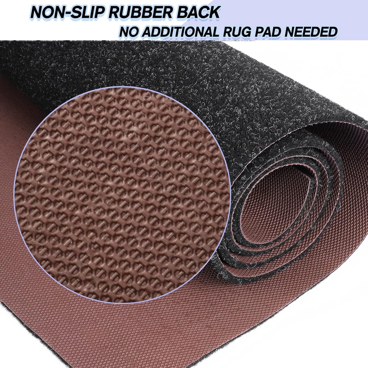 Custom Size Backed Non-Slip Area Rugs Runner, Easy Clean, Waterproof Runner Rugs for Hallway Entryway, Kitchen, Laundry, 3FT x 60FT, Black