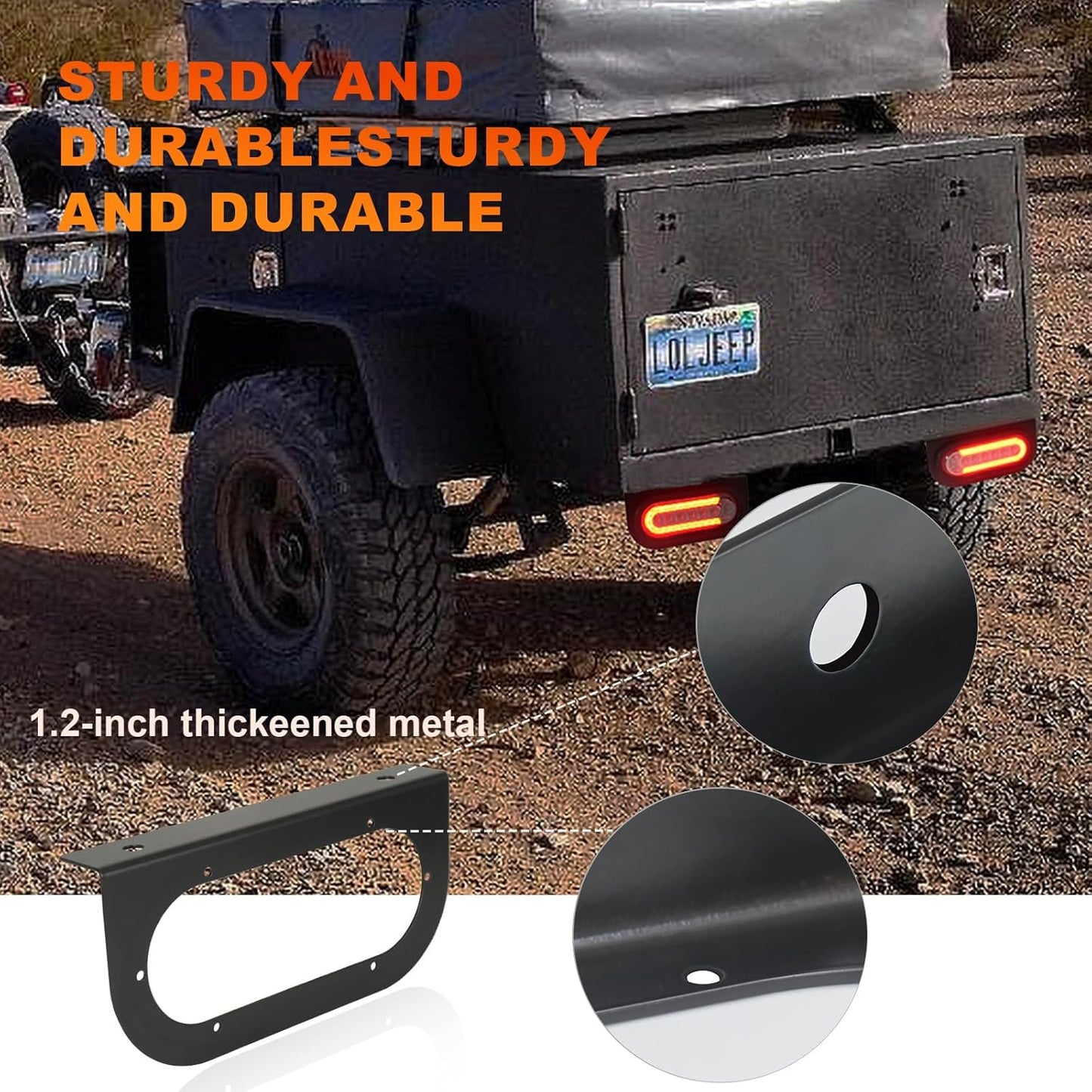 Agrieyes Trailer Lights with Bracket, Oval LED Trailer Lights with Sequential Turn Signal, Tail, Brake, Reverse, Submersible Boat Trailer Light kit for Trucks, Tractor, Utility Trailer, RV, Caravan