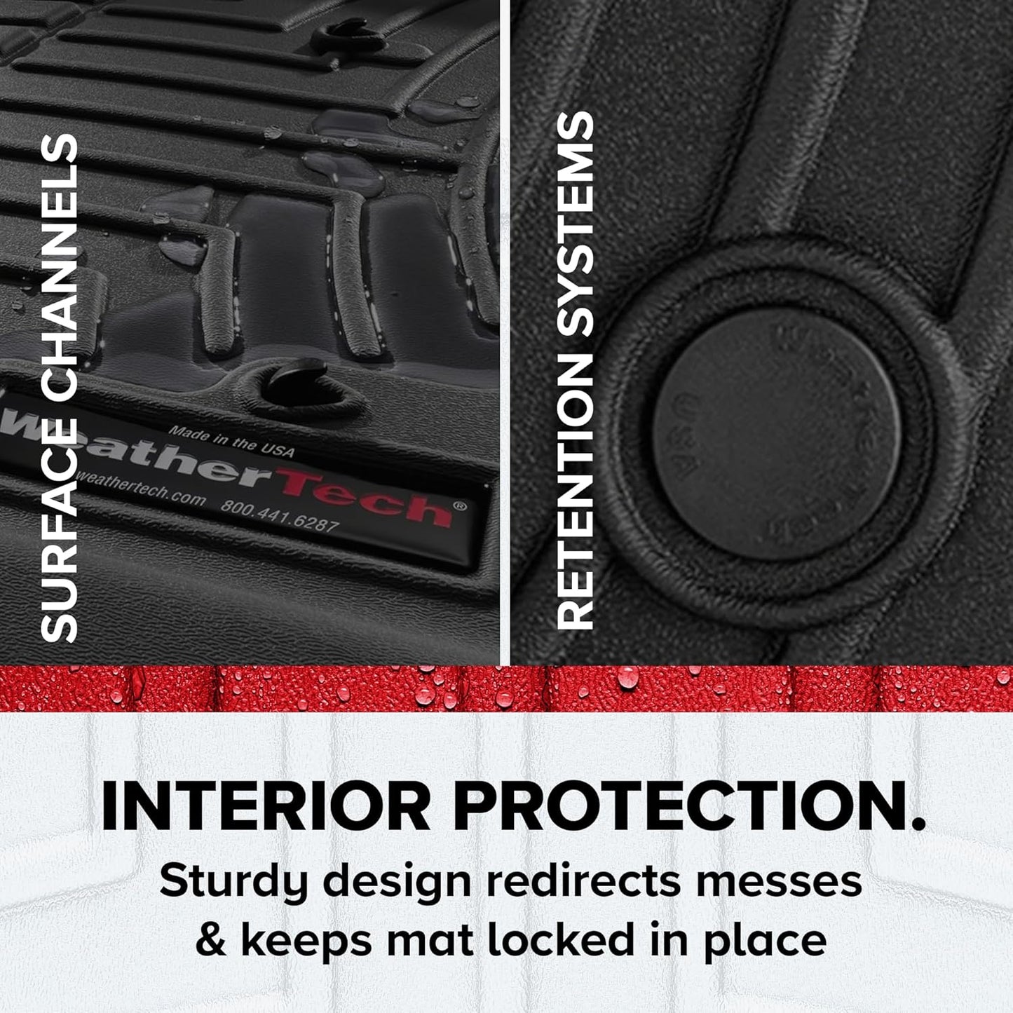 WeatherTech Custom Fit FloorLiners for Honda CR-V, CR-V Hybrid - 1st & 2nd Row (461780-1-2), Grey