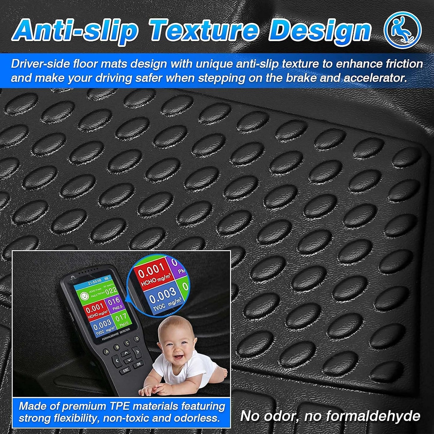 Cartist Custom Fit for Floor Mats Ford Escape 2020-2024 2025 (Not for Hybrid) All Weather Floor Liners TPE Odorless Heavy Duty
