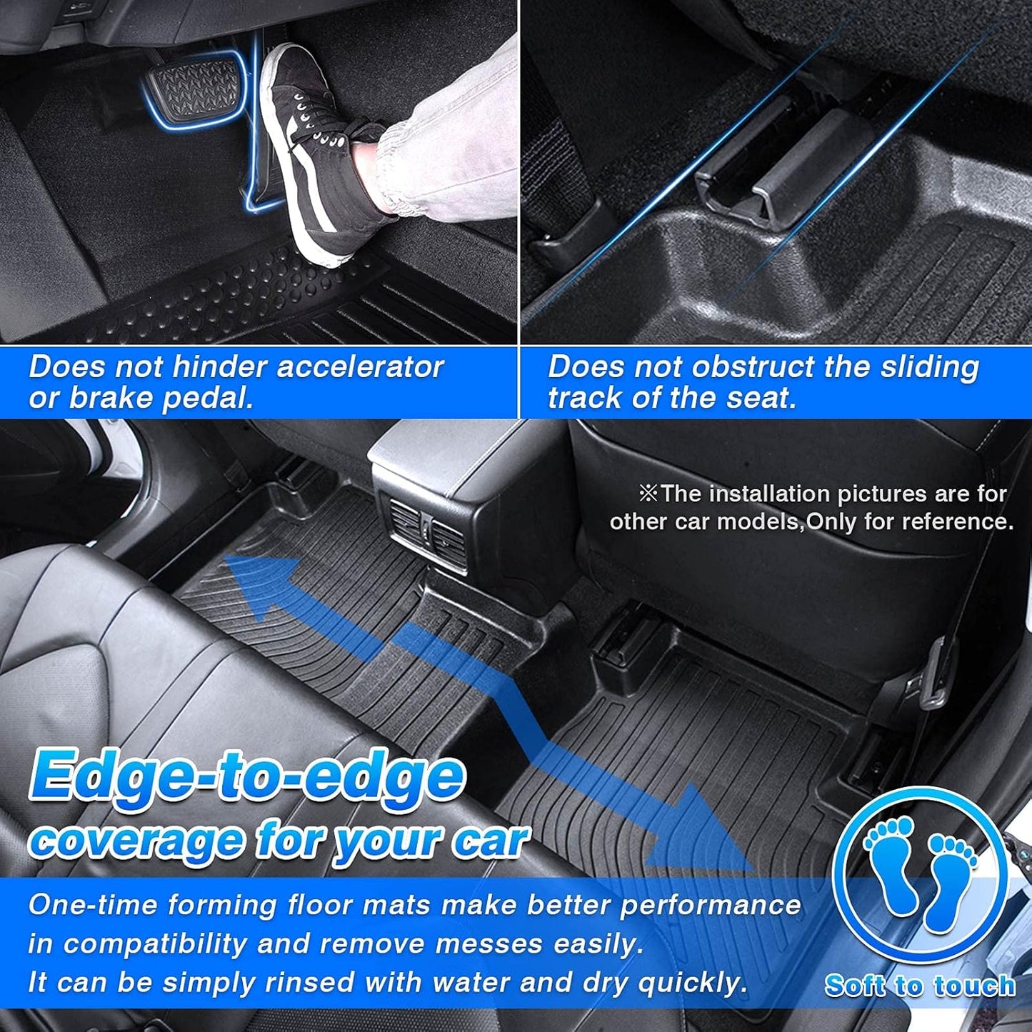 Cartist Floor mats Fit for 2018 2019 2020 2021 2022 2023 2024 Audi Q5/SQ5 5 Seating All Weather Floor Mats for Q5/SQ5 Accessories Heavy Duty TPE Odorless