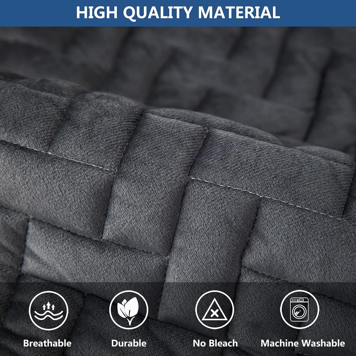 Eismodra Couch Cover,Sectional Couch Covers,Sofa Covers for 3 Cushion Couch,Anti-Slip Sofa Slipcovers for Dogs Cats Kids Loveseat Recliner L Shaped Armrest Backrest,Dark Gray 36''x63''(Only 1 Piece)