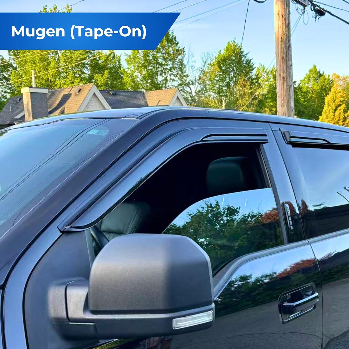 KPY Window Visor Compatible with BMW X3 G01 2018-2023, 4PC Rain Guard Side Window Vent Deflectors Tape-On Mugen Style, 2018 2019 2020 2021 2022 2023