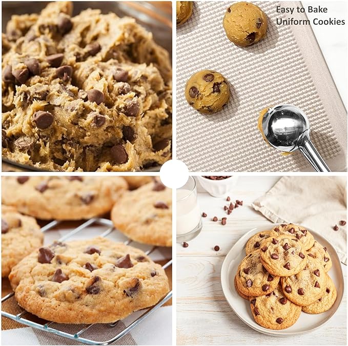 Cookie Scoop, Ice Cream Scoop, 2 Tbsp/ 30 ml/ 1 oz Cookie Scoops for Baking, 18/8 Stainless Steel Cookie Scooper for Baking, Ice Cream Scooper with Trigger Release, Cookie Dough Scoop (Blue)