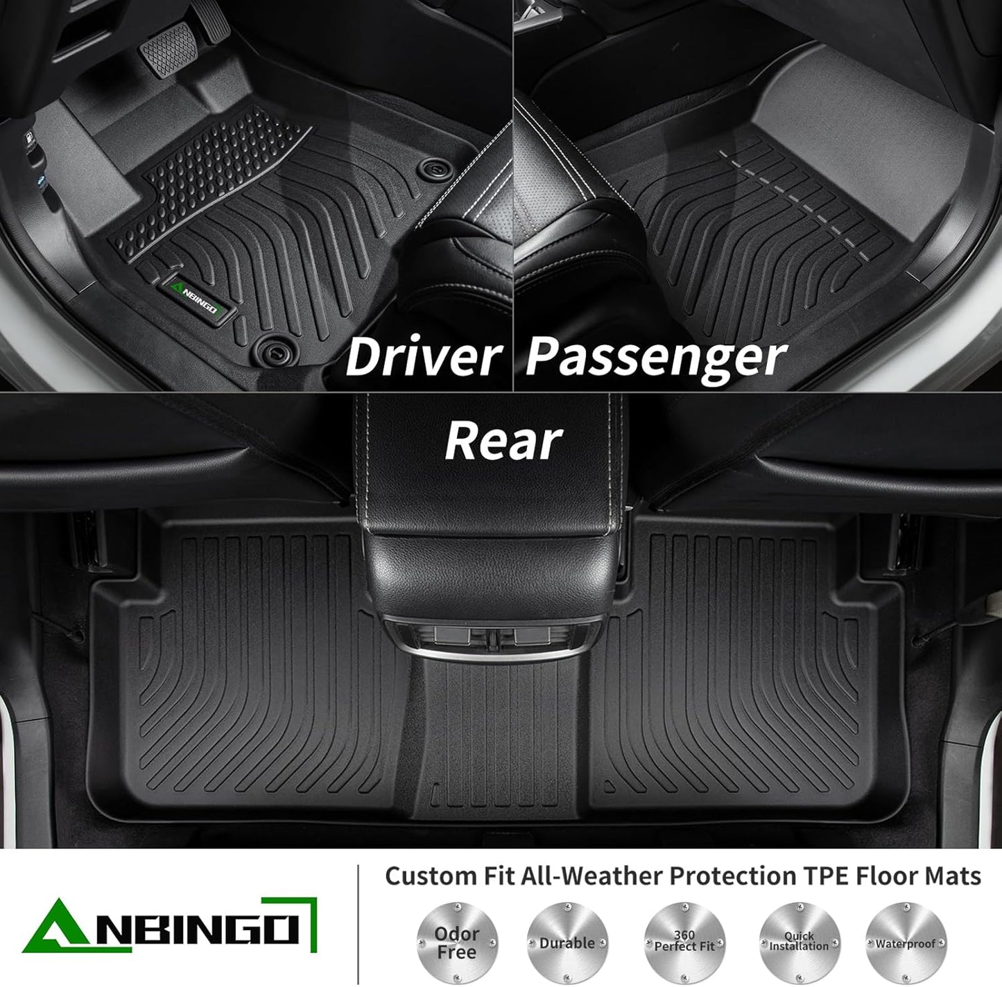 ANBINGO® Floor Mats & Cargo Liner Custom for Kia K4 LX | LXS | EX | GT-Line | GT-Line Turbo 2025 All Weather Car Mats TPE Floor Liners K4 Accessories