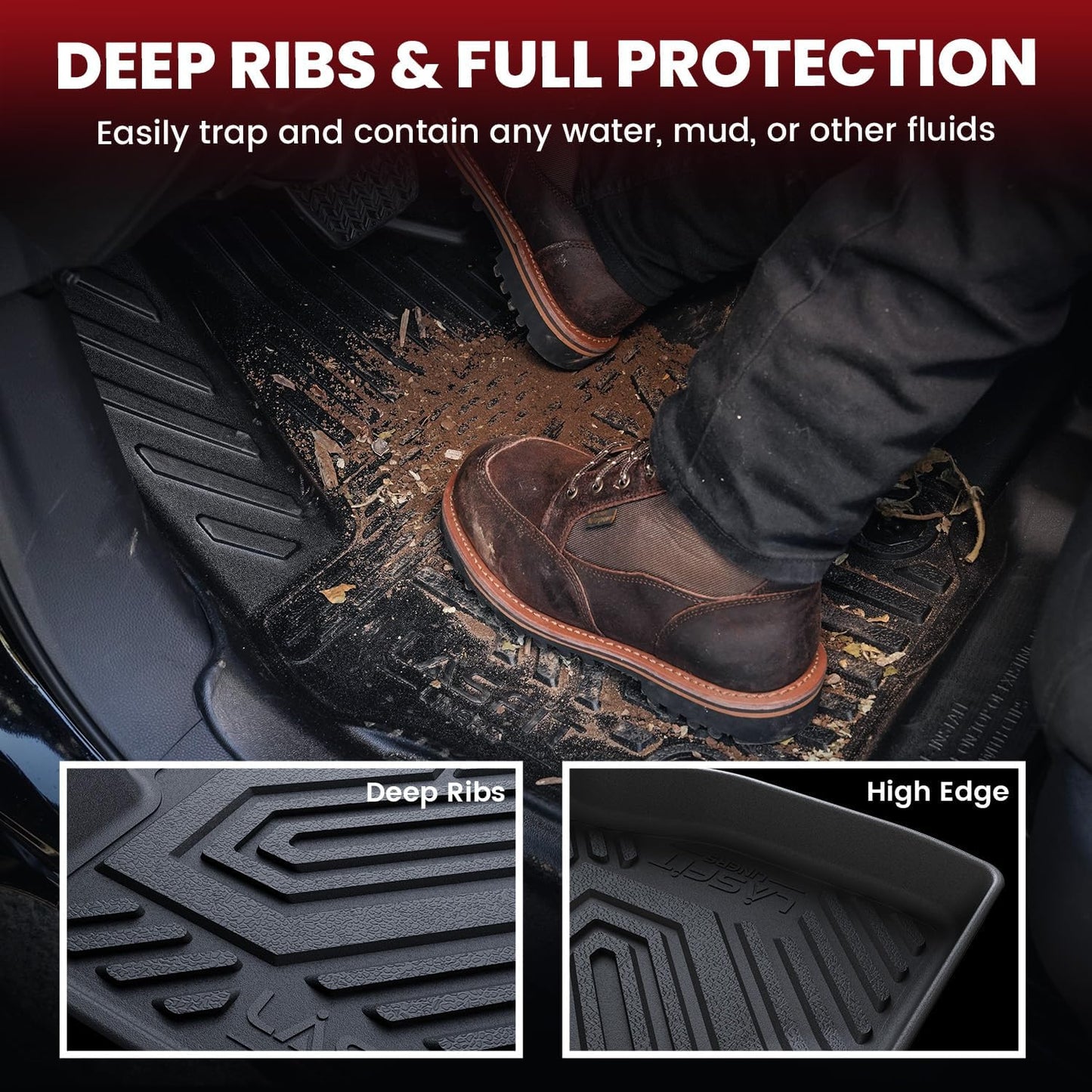 LASFIT Floor Mats & Cargo Mat(Lower Position) for Buick Encore GX 2020-2026(Only Fit FWD), TPE All Weather Custom Fit 1st & 2nd Row Rubber Car Mats and Cargo Liner for Buick Accessories, Black